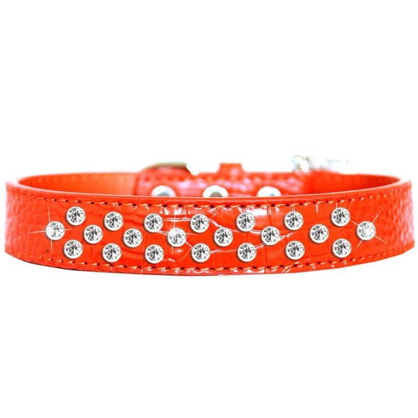 Mirage Pet Products Sprinkles Clear Jewel Croc Dog CollarOrange Size 18 720-07 ORC18
